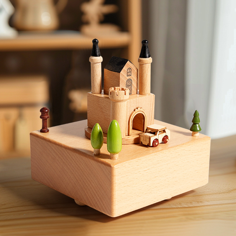 Personalidad transfronteriza tallada caja de música de madera creativa caja de ocho sonidos decoraciones para el hogar artesanías juguetes regalos de cumpleaños