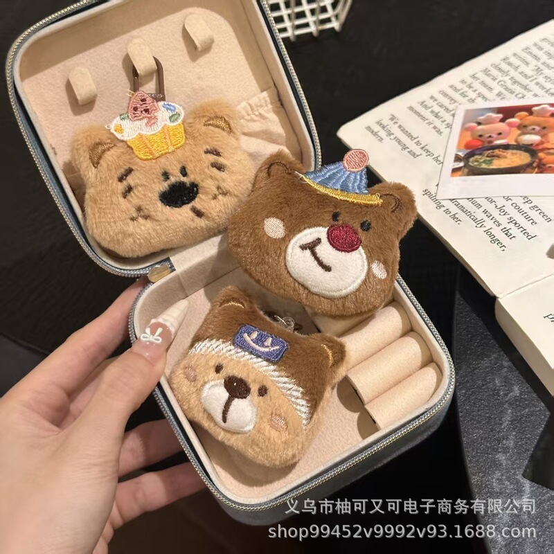 New cute plush bear keychain bag pendant accessory for students' bags New cute plush bear keychain bag pendant accessory for students' bags