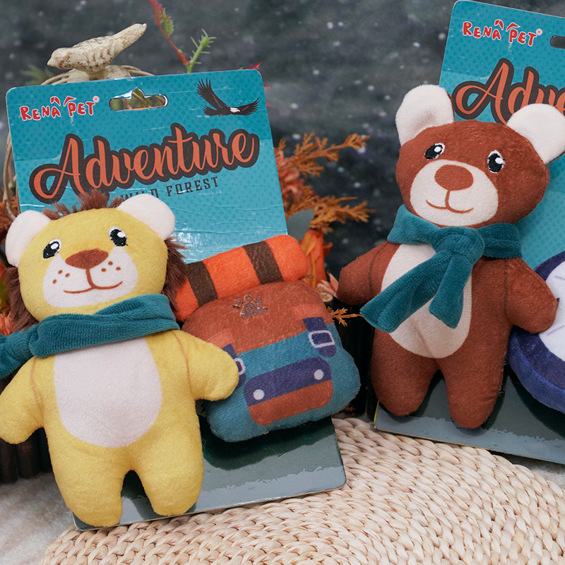 Mascota de dibujos animados molar resistente a la mordedura de perro de juguete de peluche traje de juguete de sonido transfronterizo al por mayor suministros para mascotas