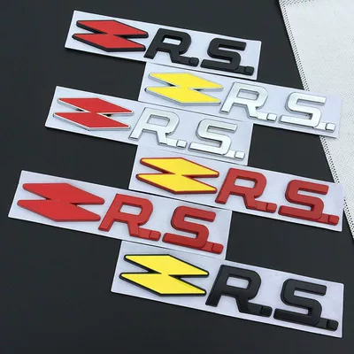 Renault car personalized three-dimensional diamond-shaped RS English car sticker, RS metal sticker, car body decoration sticker, fender side tail emblem