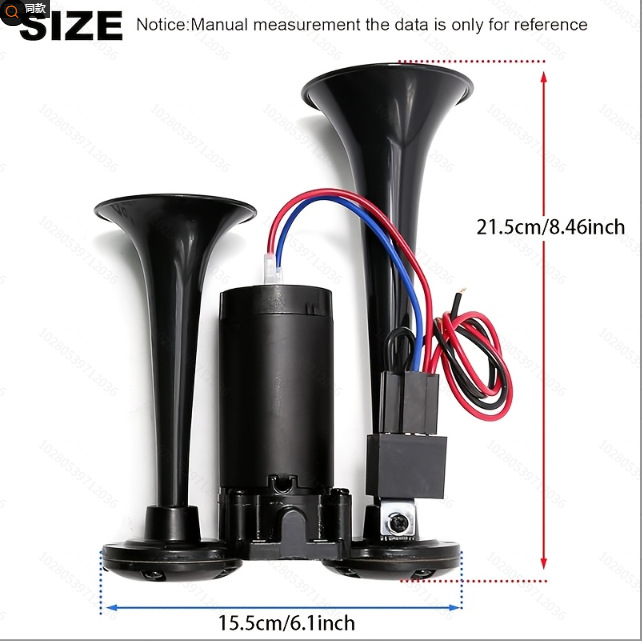 12V / 24V altavoz de doble tubo general altavoz de control de aire eléctrico para automóviles, camiones, motocicletas altavoz impermeable image 2