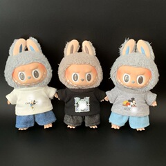 17cmペンダントラブブベビー服第一世代、第二世代、第三世代ラブブ服トレンドビッグブランド着替えプリントスウェットシャツスーツ