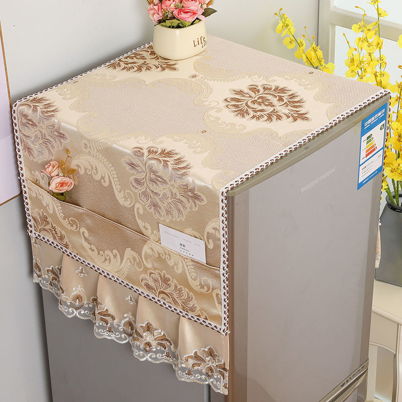 Refrigerator cover Open the door Double door Refrigerator Dust cloth Fabric art head-cover or veil for the bride at a wedding Refrigerator Gabion decorate washing Gabion