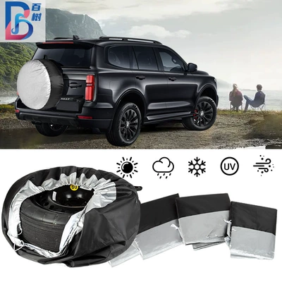 Cross-border car tire cover 210D Oxford cloth tire protective cover outdoor tire sun protection dust cover spare tire cover