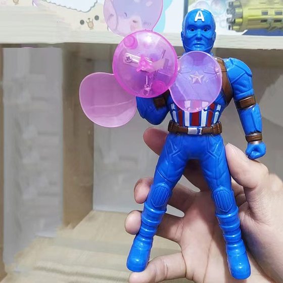 Ultraman fan luminous small fan hand-cranked children's plastic mini hand-held Superman plastic manual fan