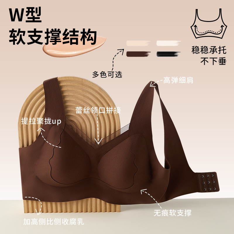 Vcteorai Petal 얇은 버클 조끼 스타일 플러스 사이즈 브래지어 처짐 방지 파름 모임 여성용 비 마킹 속옷