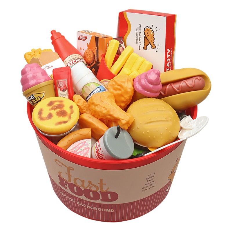 Children's play toy simulation hamburger set breakfast fast food set kitchen cooking set toys