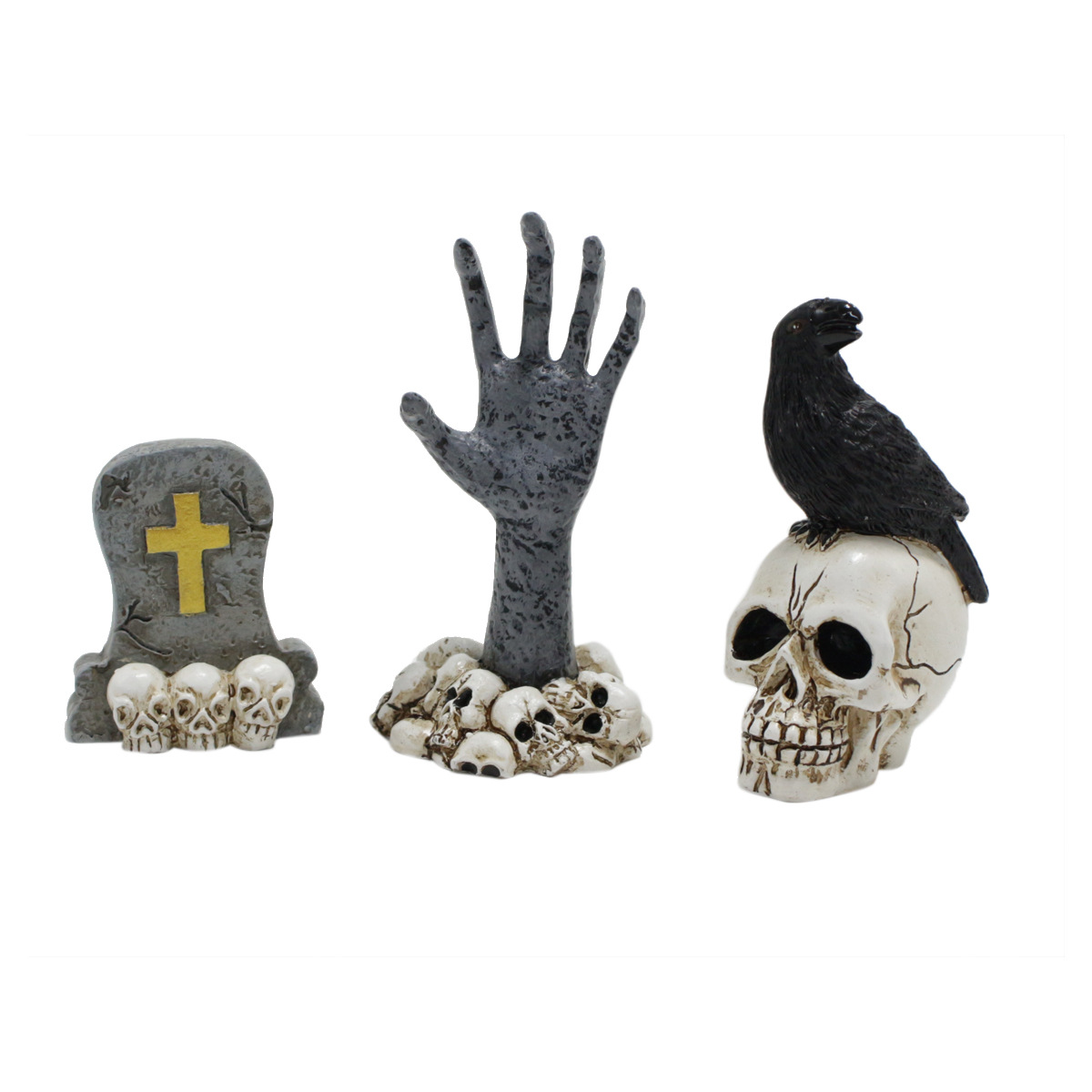 Halloween Decoration Ornaments Crow Ghost Hand Skull Simulation Skull Tombstone Props Ghost Festival Garden Skull Ornaments