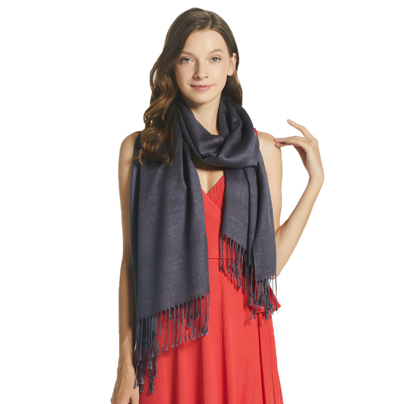 Chal de aire acondicionado de lana Decaijia para mujer, calidez de primavera y verano, bufanda de gama alta de color sólido de todo fósforo, bufanda de aire acondicionado de oficina