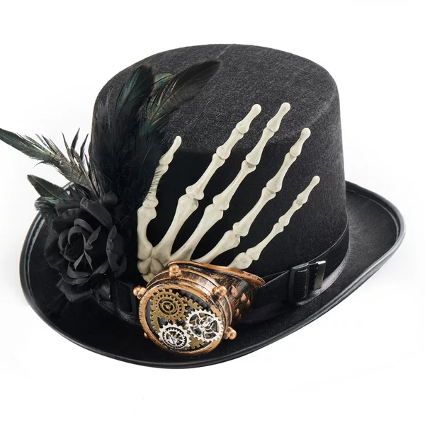 steampunk one-eyed glasses top hat lolita goth skeleton halloween ball show party hat