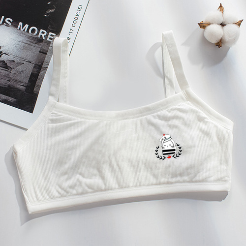 [Instant Delivery] Pure Cotton Double-Layer Padded Bra for Teenage Girls—Perfect for Elementary & Middle School Students, Ideal for 16-Year-Olds