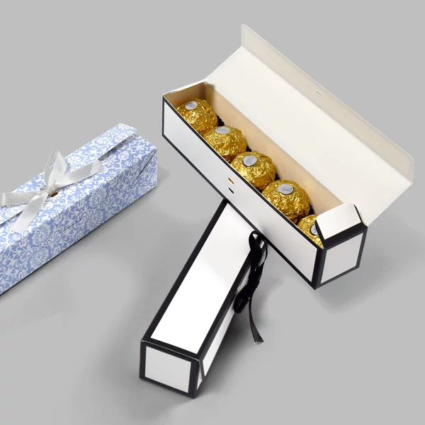 Korean Rectangular with Bow Valentine's Day Chocolate High-end Carton in stock Long Folding Box 10/Pack