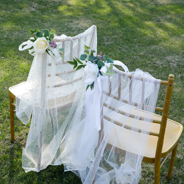 Wedding Arrangement Chair Back Flower Decoration Bouquet Wedding Photography Props display picture 2