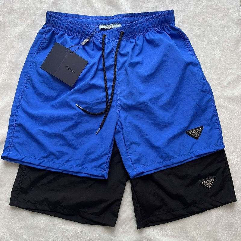 P Brand Men's Shorts, Lightweight Sun-Protective Beach Shorts, Stylish Casual Summer Shorts, European Style, Black Wholesale