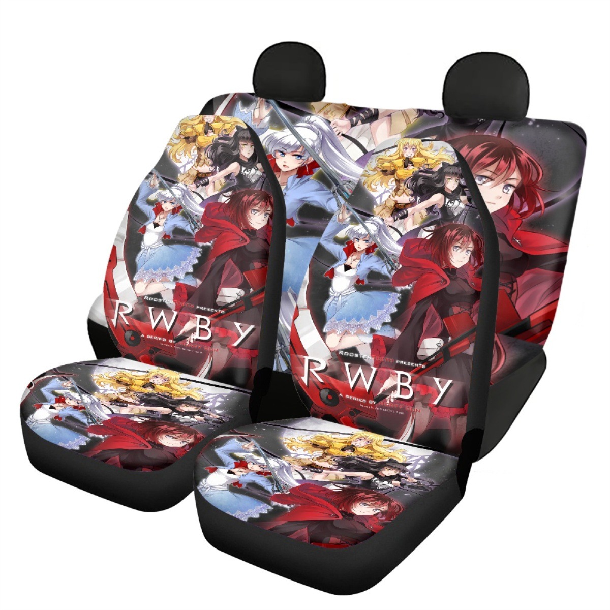 跨境热卖rwby 日本动漫汽车配件全套汽车前后排座椅套座垫来图印