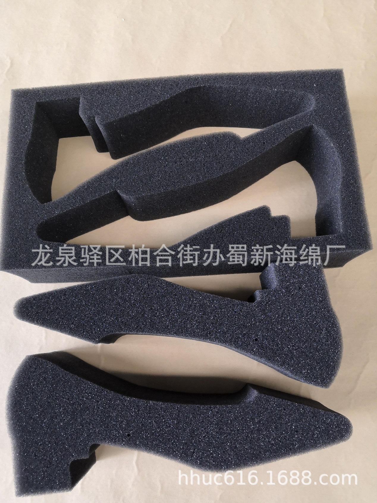 高跟鞋形状包装海绵 水晶鞋内托防护包装海绵 鞋子成型包装泡棉