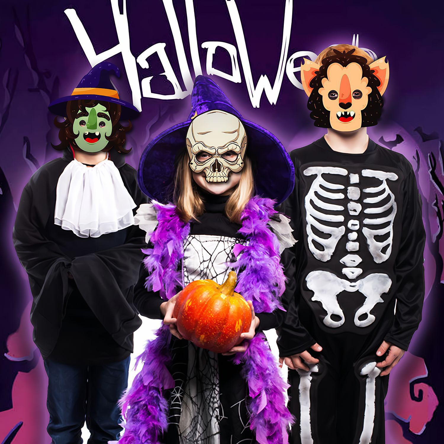 Halloween blanco máscara de cartón kindergarten hecho a mano DIY material creativo dibujos animados niños mascarada apoyos