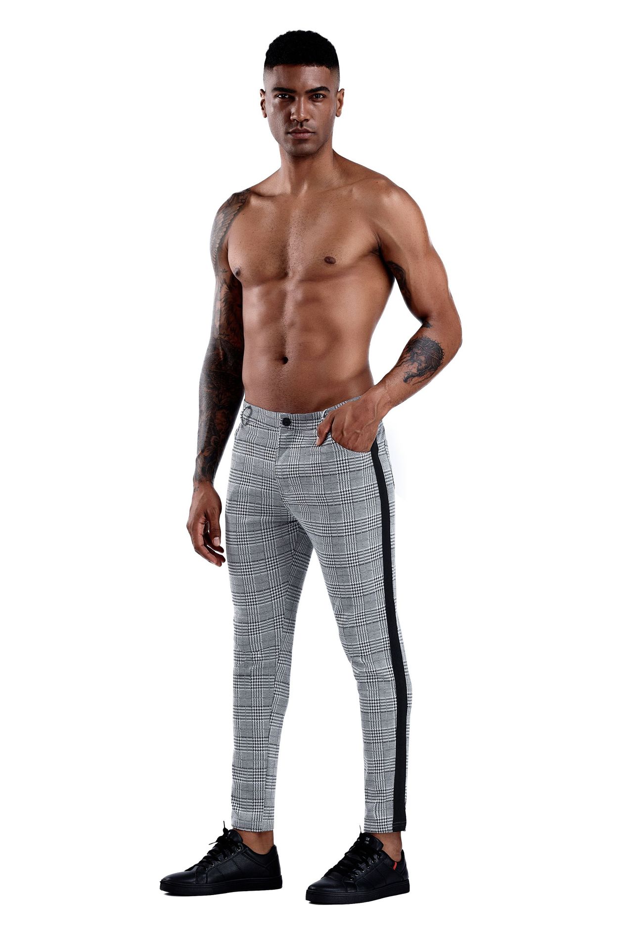 Casual broek heren - geruite broek in streetwear stijl_voghion.com