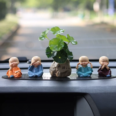 Car ornaments Popular Online Car Interior - four-no-monk-lotus-leaf-stop-language-leopard-pad