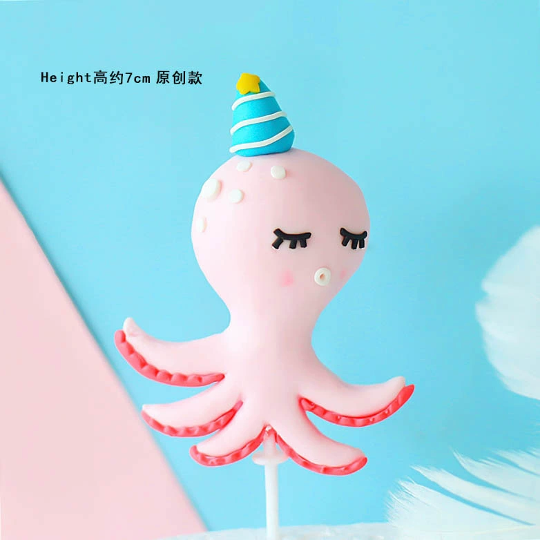 Panfan baking cake decorate the original model turtle shell shell, marine series plug -in birthday cake dessert
