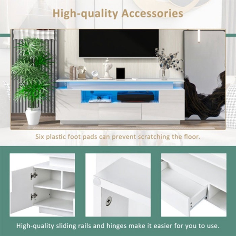 Moderno simple piso TV gabinete Luz de lujo con luz hogar sala de estar pequeño apartamento TV gabinete decoración pared gabinete image 5