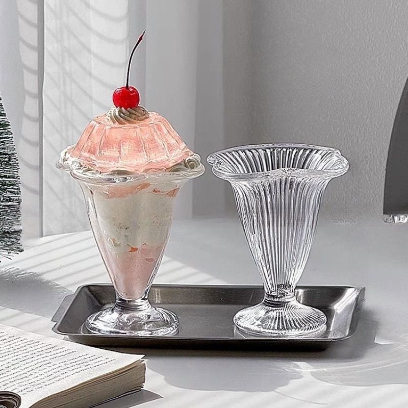 Simple ins viento taza Buffet helado postre pasha taza de helado irregular red bebida fría taza de pies cortos