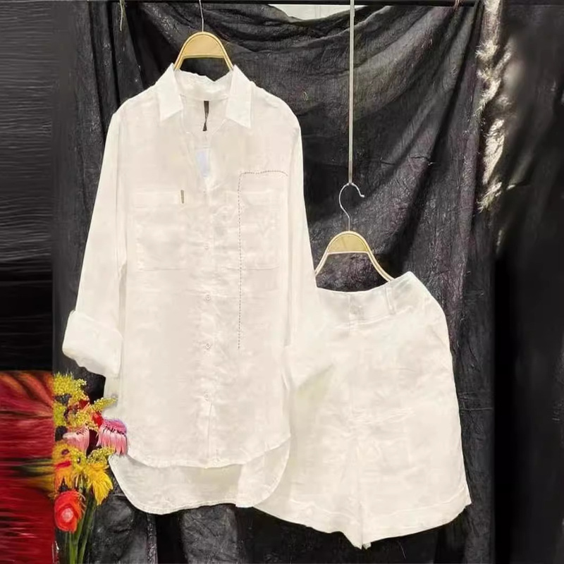 Amazon Cross-border Spring and Summer plus size Loose Temperament Casual Western Style Age-reducing Solid Color Long-sleeved Fashion Sports suit