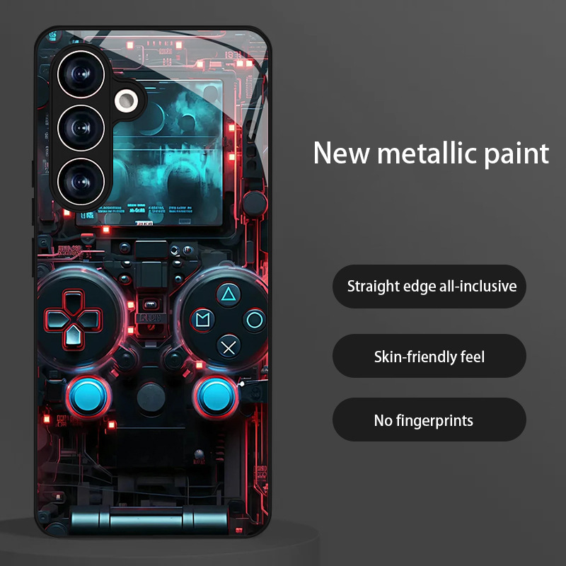 Creative game handle Samsung S24ultra glass case cool s25/30plus personality s23FE protective case