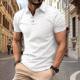 European and American ins Amazon 2024 summer POLO shirt T-shirt simple solid color men's button jacquard short sleeve top