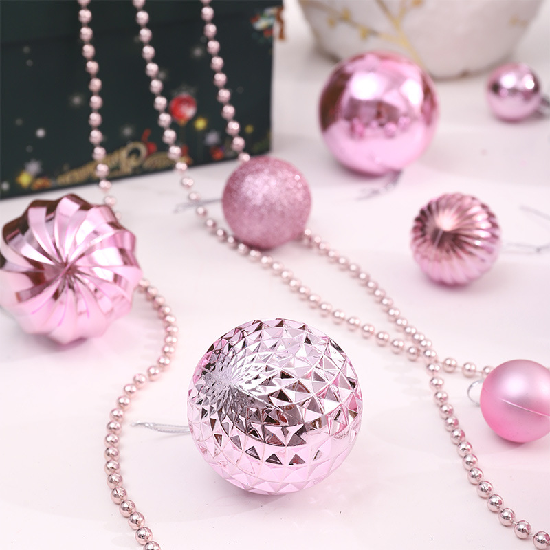 Transfronterizos para Amazon venta caliente nuevo paquete de regalos galvanizado pintado árbol de Navidad colgar decoraciones set de bolas de Navidad