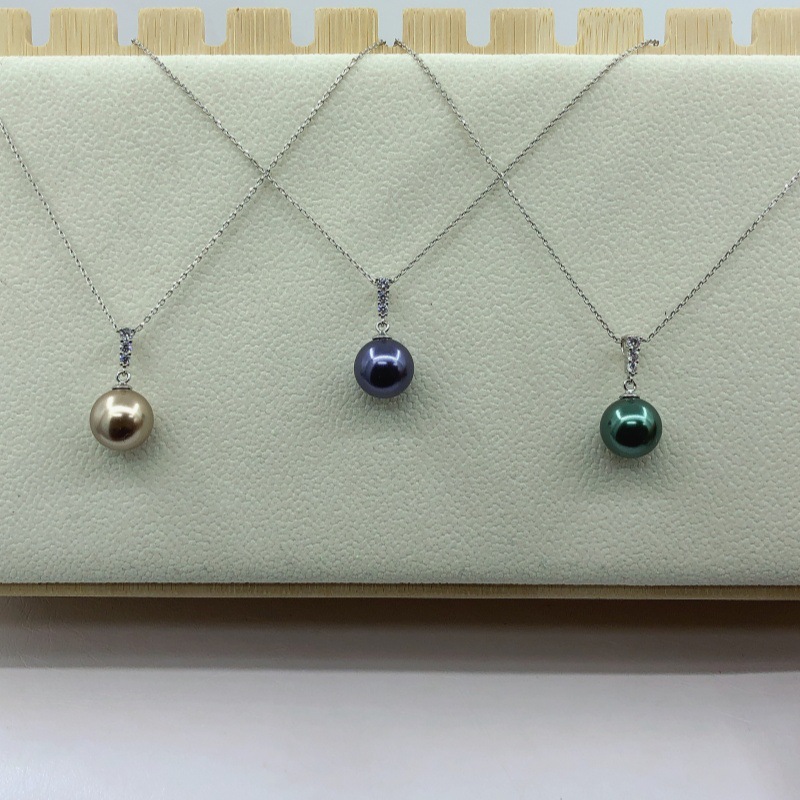 Zirconium from pearl, pendant, necklace, small design sweater, chain for key bag , light luxury style