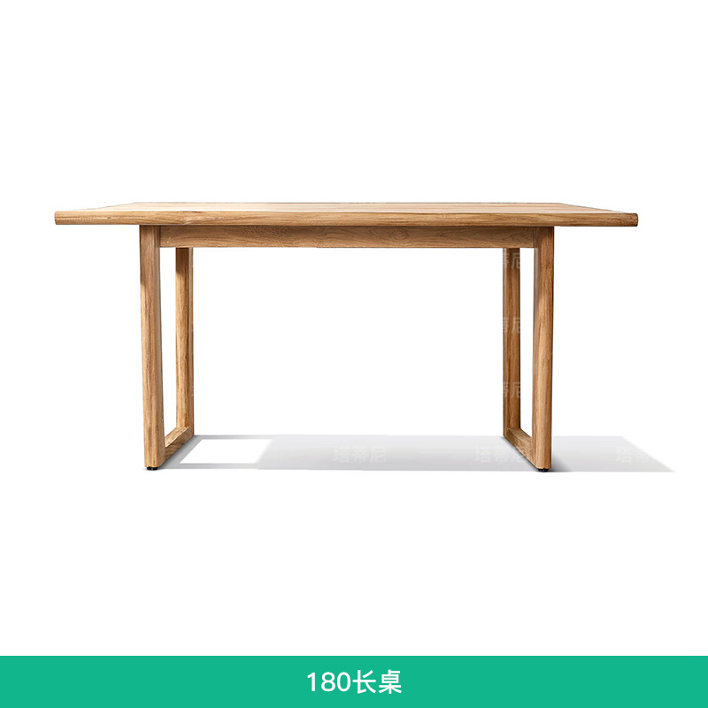 Mesas y sillas de exterior para ocio al aire libre, mesa larga de madera maciza para jardín, conjunto de mesa y sillas de teca impermeables para terraza de villa de alta gama. image 18