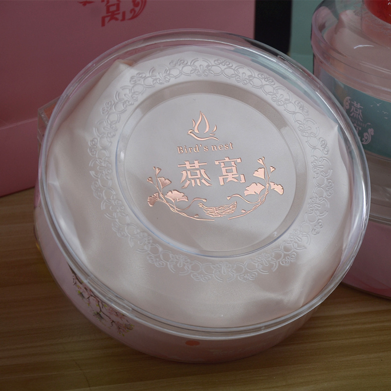 Caja completa de nido de pájaros Caja interna de plástico Caja de regalo de nido de pájaros Caja redonda transparente Caja de forro de nido de pájaros