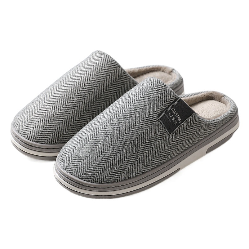 Jialiya 綿スリッパ女性の秋と冬屋内家庭用カップルノンスリップ暖かいアウターウェアぬいぐるみスリッパ男性用