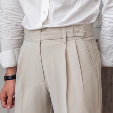 春秋季韩版休闲裤男通勤抗皱男士复古那不勒斯小众潮流百搭长裤子