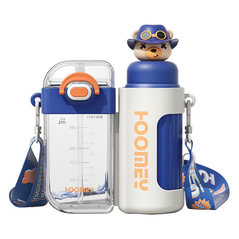 Taza de vacío de doble pieza de gran capacidad Red roja creativa de plástico resistente a altas temperaturas para niños taza de agua de paja para hombres y mujeres de dibujos animados hervidor de agua