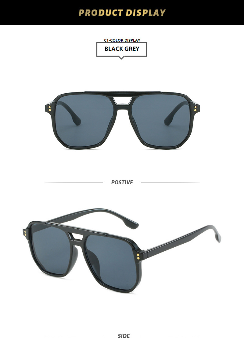 55g Weight Retro Geometric Ac UV400 Protection Toad Glasses Full Frame Men's Sunglasses