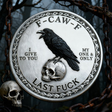 跨境新款乌鸦金属币老鹰和骷髅标志图案自由幽默的象征收藏纪念币