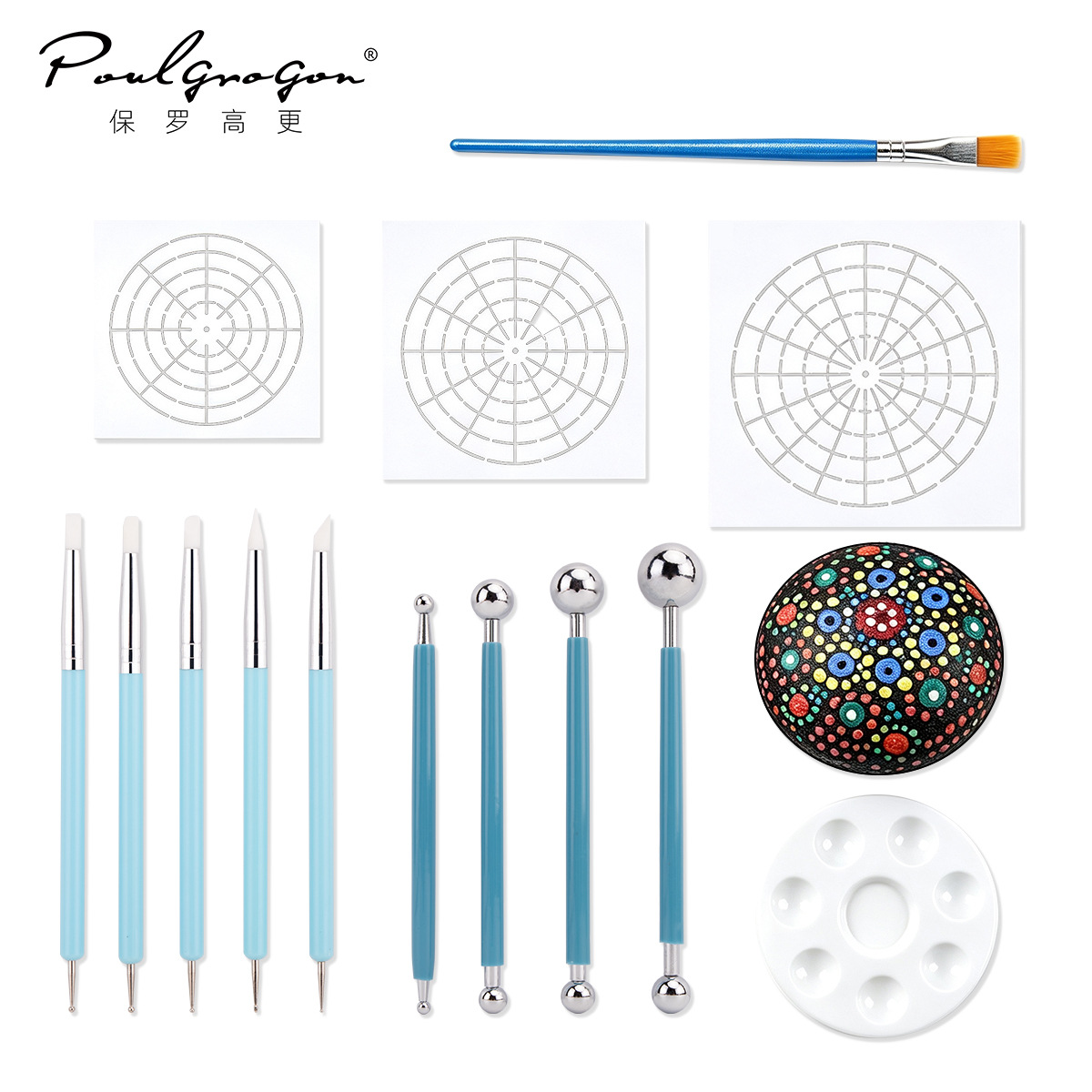 Juego de Herramientas de Pintura Mandala de Plástico y Acrílico, DIY para Pintar a Mano