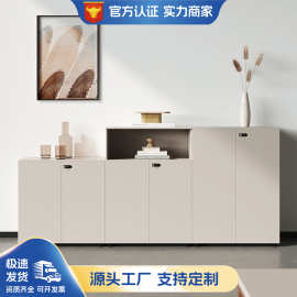 矮柜办公室打印机茶水柜隔断柜文件柜简约木质落地资料柜带密码锁