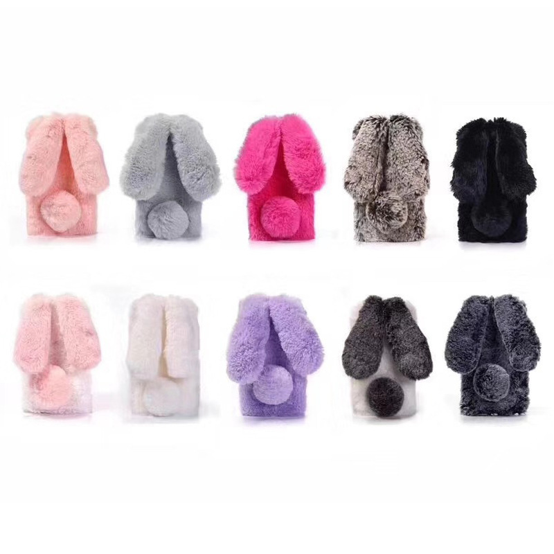 Stuffed Bunny Ears Iphone17Pro Max Suitable for Apple 16 Furry Phone Case 15/14 Autumn and Winter Women's Model