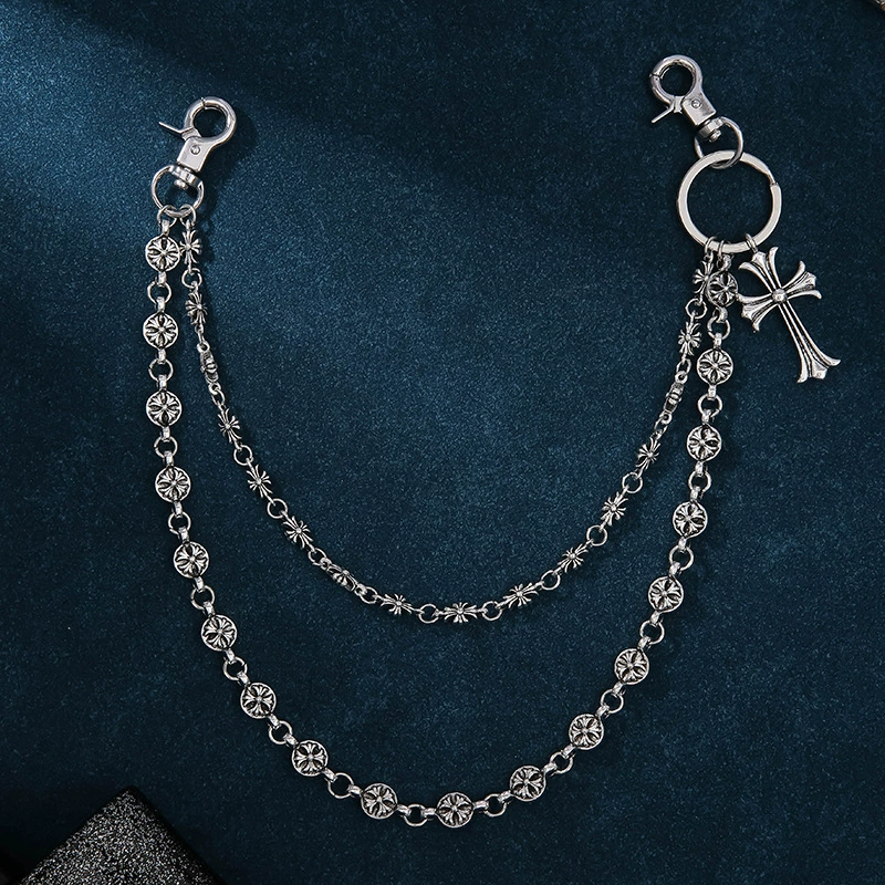 Кродо элемент брюки цепи сумка подвесная цепочка меч круглый шар крест талии цепи лобстер пряжка подвеска джинсовые брюки цепи