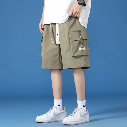 Summer brand American work pants for men, thin ice silk casual straight-leg loose sports five-pocket pants