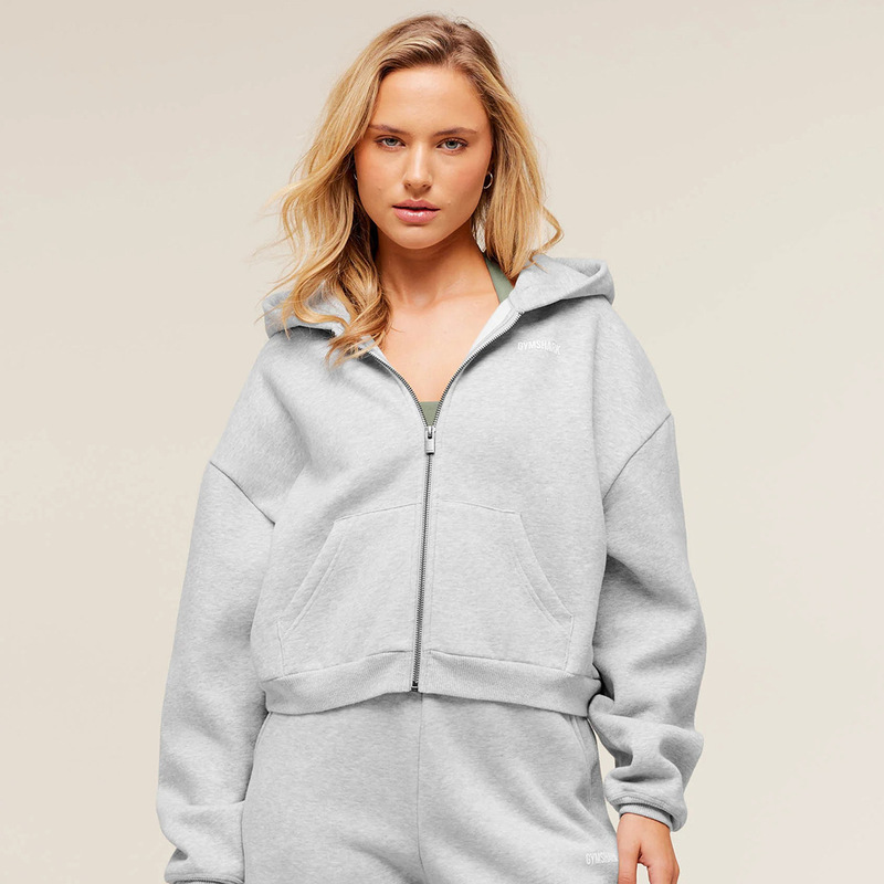 European and American Shark Sports Outwear Women's Heavyweight Terry Short Outwear Autumn and Winter Loose Slimming Look Top Fitness Running Long Sleeves