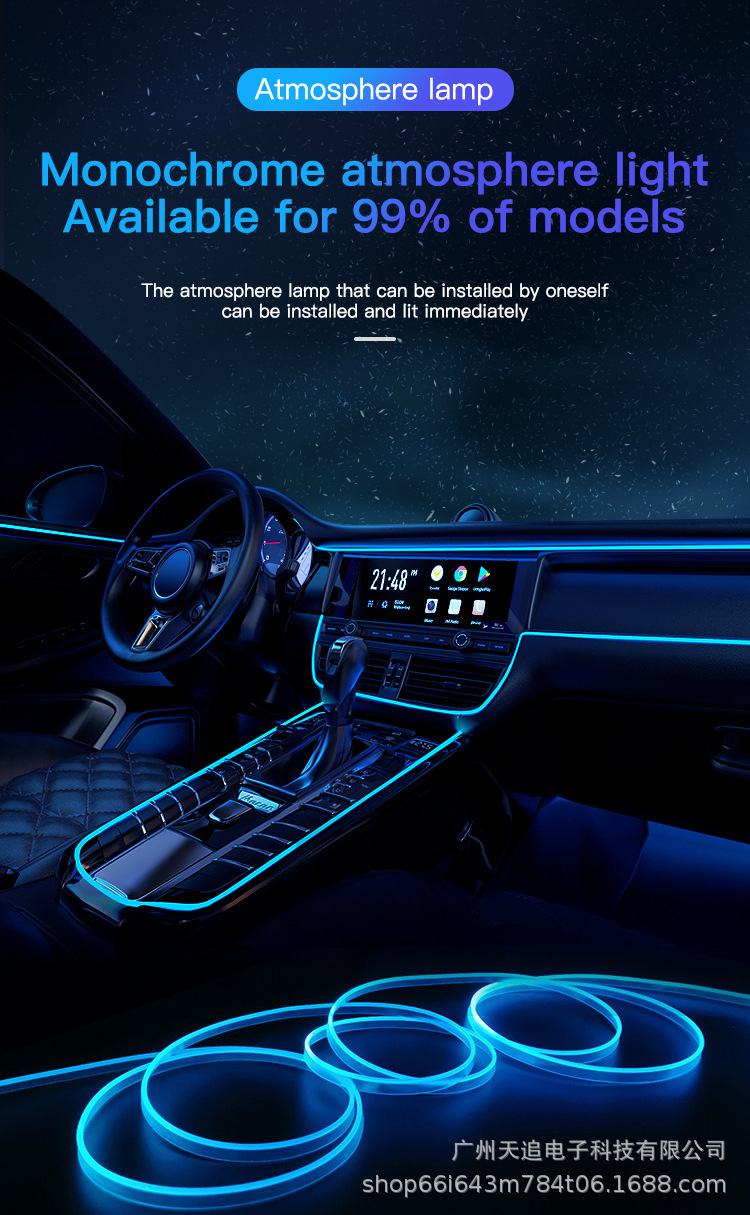 Tianzhi EL edge cold light car atmosphere light LED interior ambient light illuminated line door seam light universal model