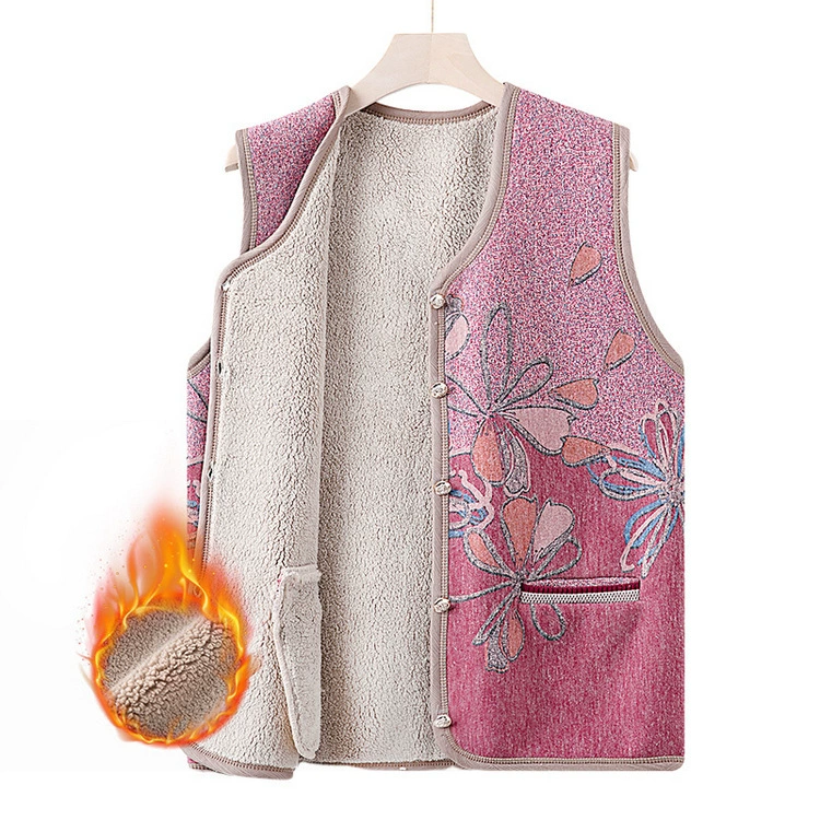 Средний и пожилой человек жилет бабушки осенний кардиган с бархатным толстым и толстым, чтобы носить новое пальто для лошадей мамы