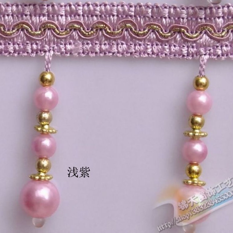 【楚脉】厂家直销窗帘蕾丝手工串珠 窗帘配件 珠子花边现货供应