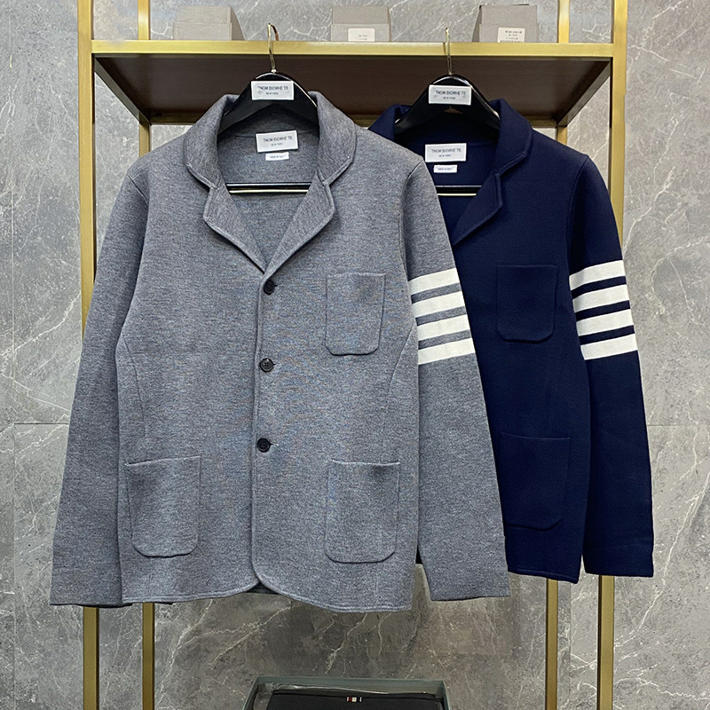 tnom biowhe tb knitted suit men's four-bar autumn and winter youth handsome padded slim suit jacket