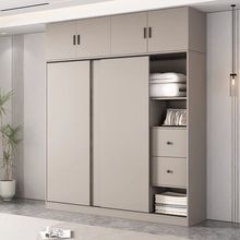 全实木推拉门衣柜卧室结实耐用租房简易小户型推拉门移门柜
