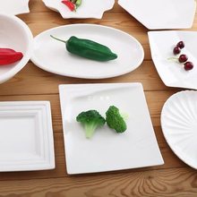 不规则形状盘子家用酒店餐具饭店凉菜盘商用白色陶瓷异形菜盘